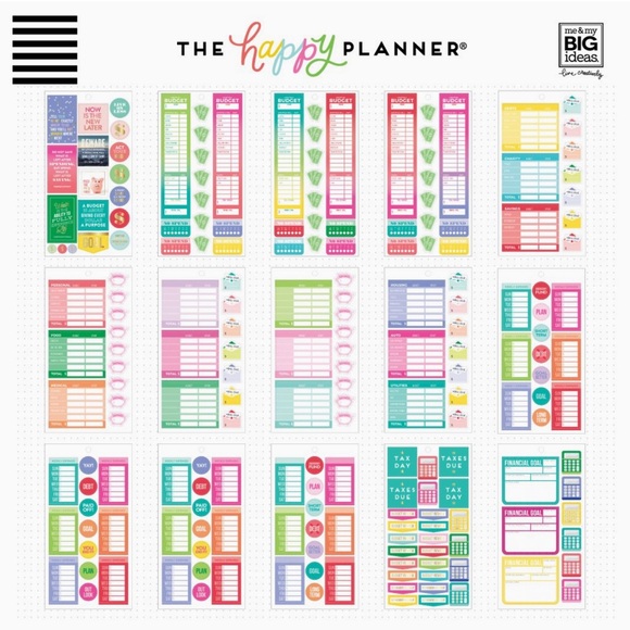 Me &My Big Ideas Sticker Sheets Scrapbook Budget Theme The Happy Planner 682 Pcs - Picture 2 of 6
